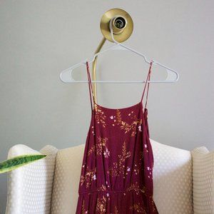Maroon floral dress